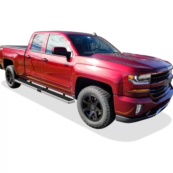 imageAPS Silver 6in Wheel to Wheel Running Boards Side Bars Steps Compatible with Chevy Silverado GMC Sierra 20072018 Double Cab Extended Cab 55ft Short Bed ampamp 2500 2019 Exclude 07 ClassicAluminum Silver