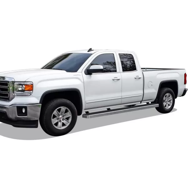 imageAPS Silver 6in Wheel to Wheel Running Boards Side Bars Steps Compatible with Chevy Silverado GMC Sierra 20072018 Double Cab Extended Cab 55ft Short Bed ampamp 2500 2019 Exclude 07 ClassicAluminum Silver
