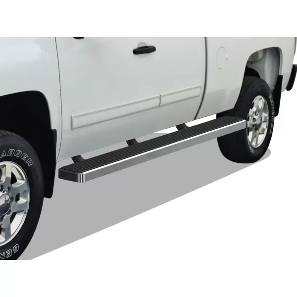 imageAPS Silver 6in Wheel to Wheel Running Boards Side Bars Steps Compatible with Chevy Silverado GMC Sierra 20072018 Double Cab Extended Cab 55ft Short Bed ampamp 2500 2019 Exclude 07 ClassicAluminum Silver