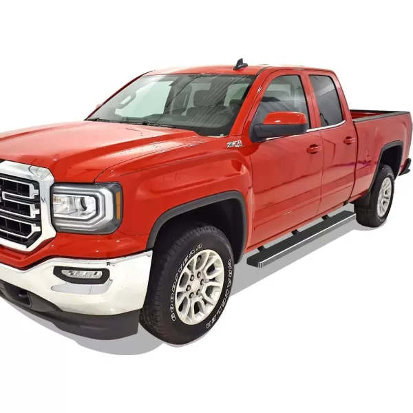 imageAPS Silver 6in Wheel to Wheel Running Boards Side Bars Steps Compatible with Chevy Silverado GMC Sierra 20072018 Double Cab Extended Cab 55ft Short Bed ampamp 2500 2019 Exclude 07 ClassicAluminum Silver