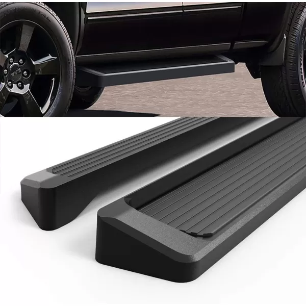 imageAPS Silver 6in Wheel to Wheel Running Boards Side Bars Steps Compatible with Chevy Silverado GMC Sierra 20072018 Double Cab Extended Cab 55ft Short Bed ampamp 2500 2019 Exclude 07 ClassicAluminum Black