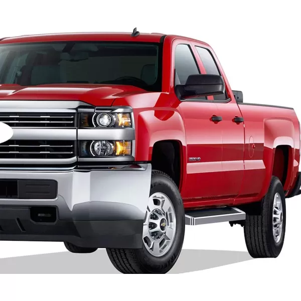 imageAPS Silver 6in Wheel to Wheel Running Boards Side Bars Steps Compatible with Chevy Silverado GMC Sierra 20072018 Double Cab Extended Cab 55ft Short Bed ampamp 2500 2019 Exclude 07 ClassicAluminum Silver