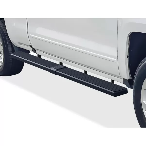 imageAPS Silver 6in Wheel to Wheel Running Boards Side Bars Steps Compatible with Chevy Silverado GMC Sierra 20072018 Double Cab Extended Cab 55ft Short Bed ampamp 2500 2019 Exclude 07 ClassicAluminum Black