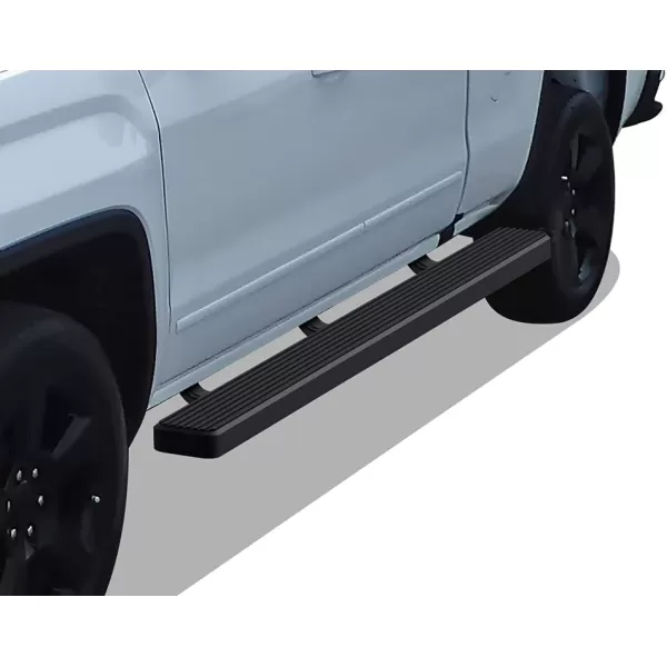 imageAPS Silver 6in Wheel to Wheel Running Boards Side Bars Steps Compatible with Chevy Silverado GMC Sierra 20072018 Double Cab Extended Cab 55ft Short Bed ampamp 2500 2019 Exclude 07 ClassicAluminum Black