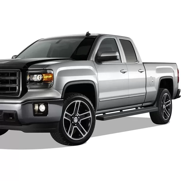 imageAPS Silver 6in Wheel to Wheel Running Boards Side Bars Steps Compatible with Chevy Silverado GMC Sierra 20072018 Double Cab Extended Cab 55ft Short Bed ampamp 2500 2019 Exclude 07 ClassicAluminum Black