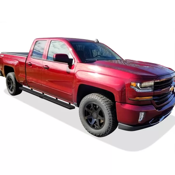 imageAPS Silver 6in Wheel to Wheel Running Boards Side Bars Steps Compatible with Chevy Silverado GMC Sierra 20072018 Double Cab Extended Cab 55ft Short Bed ampamp 2500 2019 Exclude 07 ClassicAluminum Black