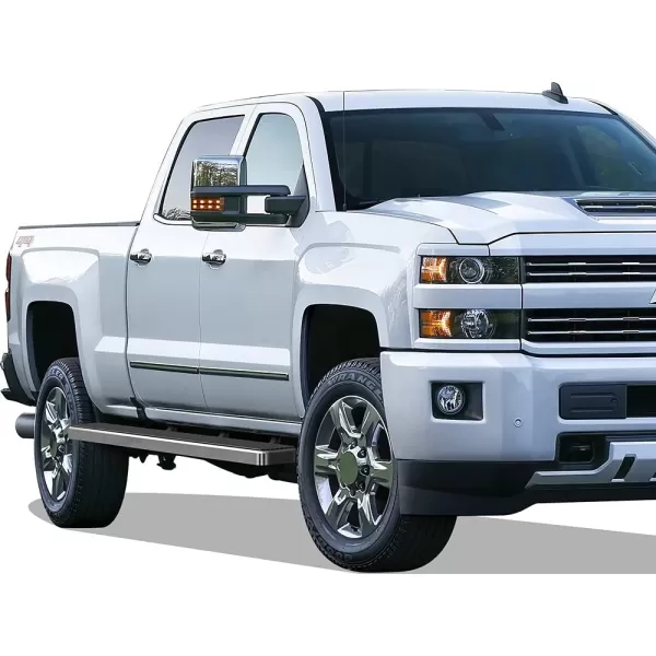 imageAPS Silver 6in Wheel to Wheel Running Boards Side Bars Steps Compatible with Chevy Silverado GMC Sierra 20072018 Double Cab Extended Cab 55ft Short Bed ampamp 2500 2019 Exclude 07 ClassicAluminum Silver