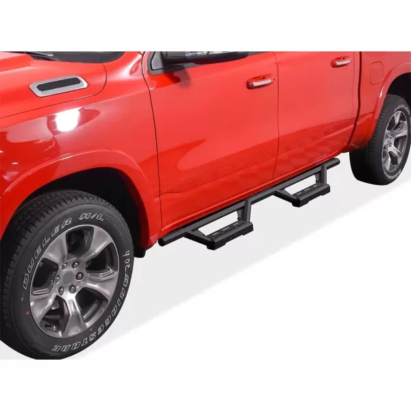 imageAPS Stainless Steel Pocket Steps Running Boards Side Bars Compatible with Ram 1500 20192024 Crew Cab Will Not Fit 2018 Previous Generation Build in 1924Black