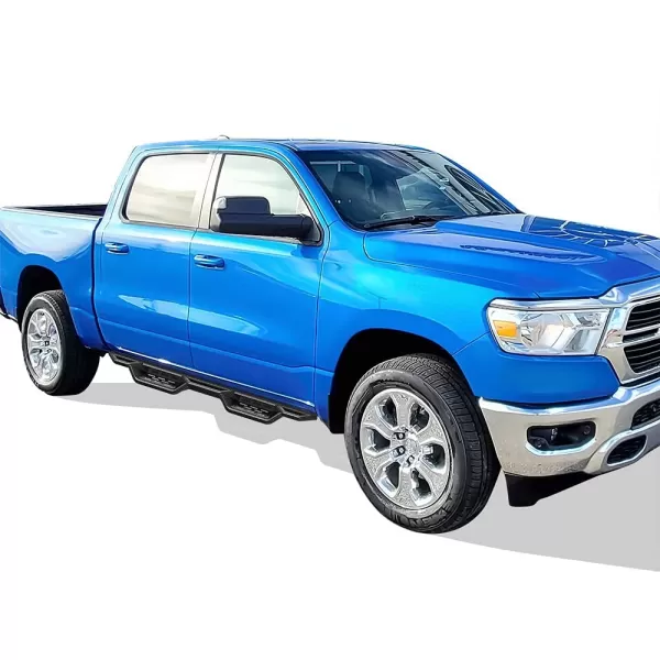 imageAPS Stainless Steel Pocket Steps Running Boards Side Bars Compatible with Ram 1500 20192024 Crew Cab Will Not Fit 2018 Previous Generation Build in 1924Black