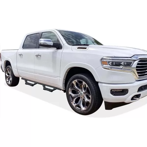 imageAPS Stainless Steel Pocket Steps Running Boards Side Bars Compatible with Ram 1500 20192024 Crew Cab Will Not Fit 2018 Previous Generation Build in 1924Black