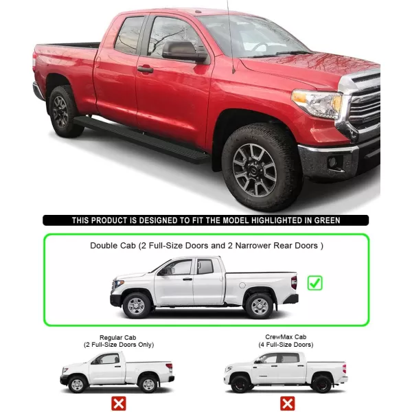 imageAPS Wheel to Wheel Running Boards 5in Compatible with Toyota Tundra 20072021 Double Cab 55ft Bed Stainless Steel Nerf Bars Side Steps Side BarsAluminum Black