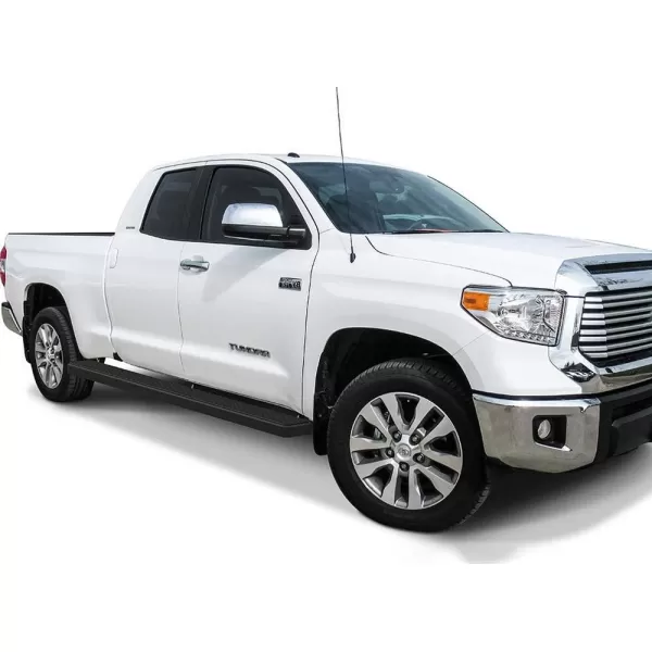imageAPS Wheel to Wheel Running Boards 5in Compatible with Toyota Tundra 20072021 Double Cab 55ft Bed Stainless Steel Nerf Bars Side Steps Side BarsAluminum Black