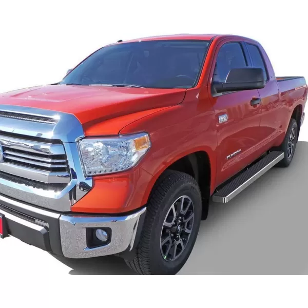 imageAPS Wheel to Wheel Running Boards 5in Compatible with Toyota Tundra 20072021 Double Cab 55ft Bed Stainless Steel Nerf Bars Side Steps Side BarsSilver