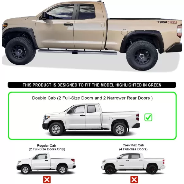 imageAPS Wheel to Wheel Running Boards 5in Compatible with Toyota Tundra 20072021 Double Cab 55ft Bed Stainless Steel Nerf Bars Side Steps Side BarsStainless Steel Polished