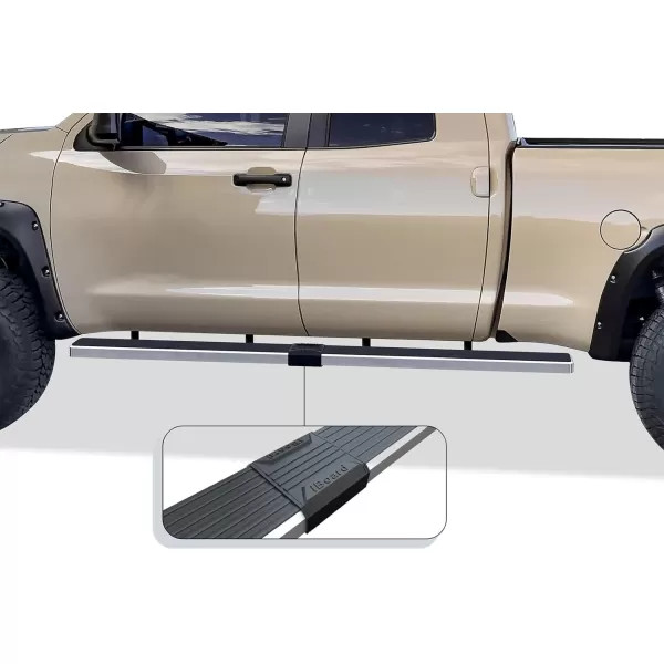 imageAPS Wheel to Wheel Running Boards 5in Compatible with Toyota Tundra 20072021 Double Cab 55ft Bed Stainless Steel Nerf Bars Side Steps Side BarsStainless Steel Polished