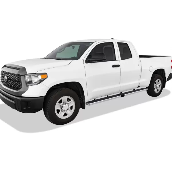 imageAPS Wheel to Wheel Running Boards 5in Compatible with Toyota Tundra 20072021 Double Cab 55ft Bed Stainless Steel Nerf Bars Side Steps Side BarsStainless Steel Polished