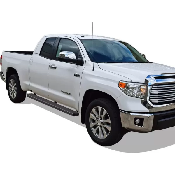 imageAPS Wheel to Wheel Running Boards 5in Compatible with Toyota Tundra 20072021 Double Cab 55ft Bed Stainless Steel Nerf Bars Side Steps Side BarsStainless Steel Black