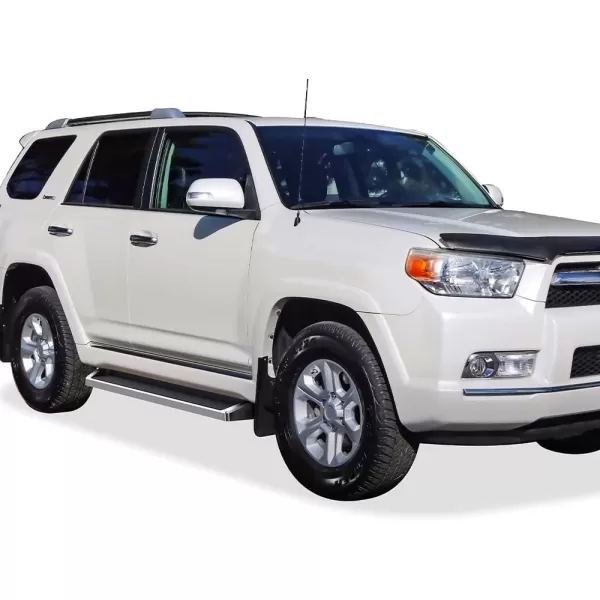 imageAPS iBoard Fifth Generation 5inch Black Stainless Steel Running Boards Side Step for Selected Toyota Tundra Double CabSilver