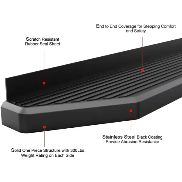 imageAPS iBoard Third Generation Black Flat Style Running Boards Side Step for Selected Toyota Tundra Double CabBlack