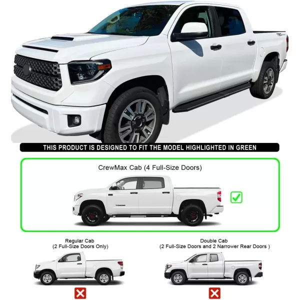 imageAPS iBoard Third Generation Black Flat Style Running Boards Side Step for Selected Toyota Tundra Double CabBlack