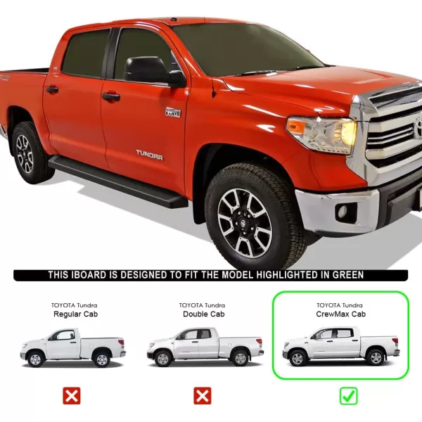 imageAPS iBoard Third Generation Black Flat Style Running Boards Side Step for Selected Toyota Tundra Double CabBlack