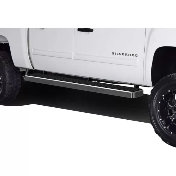 imageAPS 304 Stainless Steel Polished 6in Wheel to Wheel Running Boards Side Bars Side Steps Step Compatible with Chevy Silverado GMC Sierra 1500 20012013 Crew Cab 65ft Bed ampamp 2500 3500 20012014Stainless Steel Polished