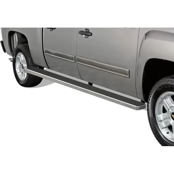 imageAPS 304 Stainless Steel Polished 6in Wheel to Wheel Running Boards Side Bars Side Steps Step Compatible with Chevy Silverado GMC Sierra 1500 20012013 Crew Cab 65ft Bed ampamp 2500 3500 20012014Aluminum Silver