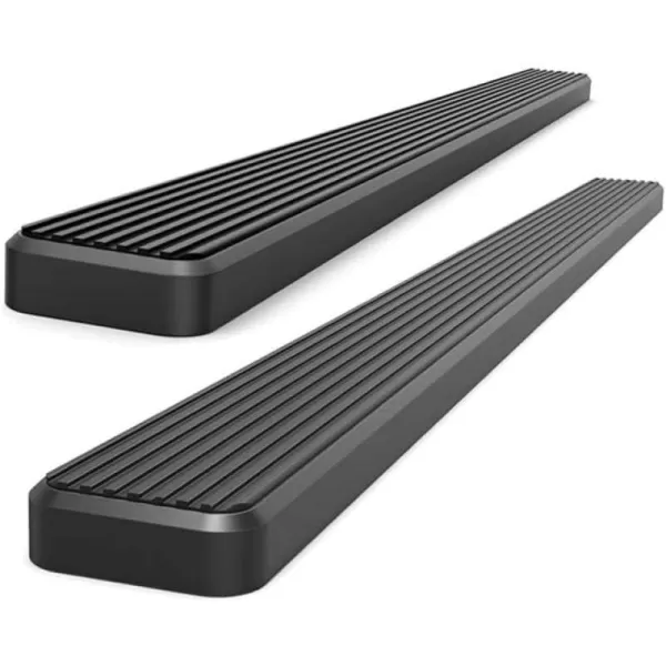 imageAPS 5in WheeltoWheel Black Nerf Bars Compatible with Silverado Sierra Crew Cab 56ft Bed 0113