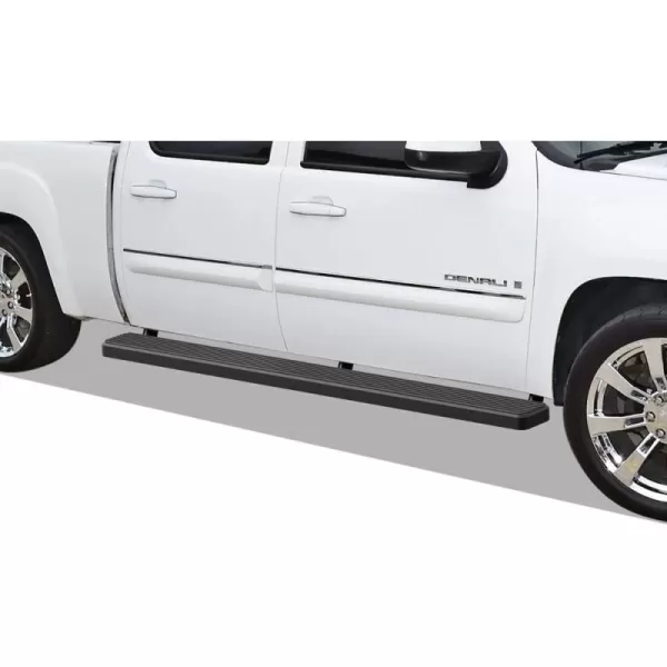 imageAPS 6in Black Stainless Steel Running Boards Compatible with Chevy Silverado GMC Sierra Crew Cab 0113