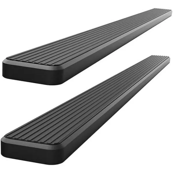 imageAPS 6in Stainless Steel Black Running Boards Compatible with Chevy Silverado GMC Sierra 1500 20012013 Crew Cab ampamp 2500 3500 20012014 Exclude CK Classic Nerf Bars Side StepsStainless Steel Black