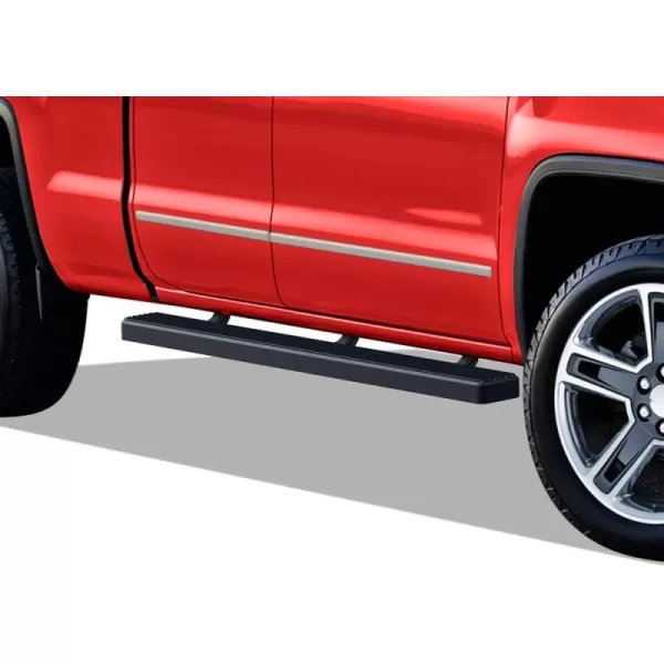 imageAPS Black Powder Coated 4in Running Boards Nerf Bars Side Steps Compatible with Chevy Silverado GMC Sierra 20072018 Double Extended Cab ampamp 2500 3500 2019 Exclude 07 Classic