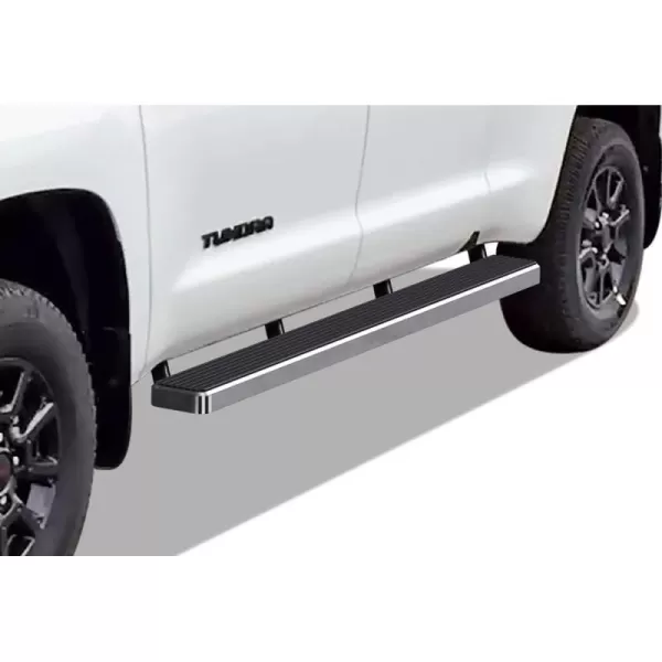 imageAPS Black Powder Coated Running Board Style Running Boards Nerf Bars Side Steps Compatible with Toyota Tundra 20072021 Double CabStainless Steel Polished