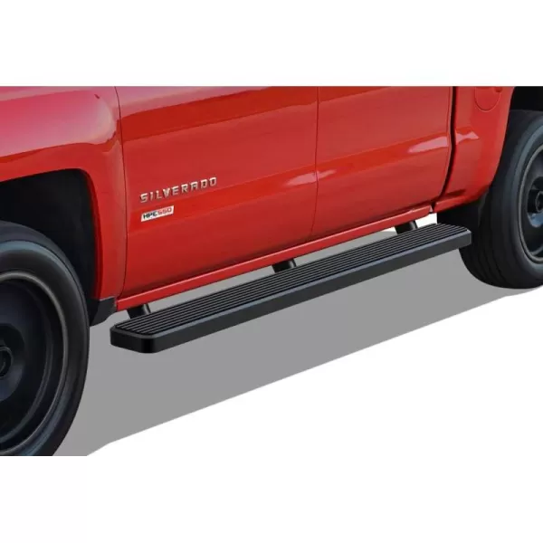 imageAPS IBCZ4998 Black 5quot Running Board Side Step iBoard Third Generation For Selected Chevy SilveradoGMC Sierra Crew Cab Aluminum6 inches