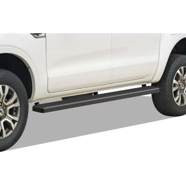 imageAPS Polished Running Boards Style Compatible with Ford Ranger 20192023 SuperCrew Cab 4Door Side Steps Side Bars 6in Wide SteelAluminum Black