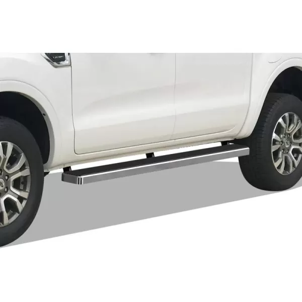 imageAPS Polished Running Boards Style Compatible with Ford Ranger 20192023 SuperCrew Cab 4Door Side Steps Side Bars 6in Wide SteelStainless Steel Polished