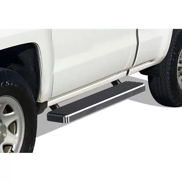 imageAPS Running Boards Nerf Bars Side Steps Step Bars Compatible with Chevy Silverado GMC Sierra 1500 2500 19992013 Regular Cab ampamp 2500HD 3500 20012014 Exclude CK Classic Stainless Steel Black 6inStainless Steel Polished