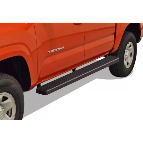 imageAPS Running Boards Nerf Bars Side Steps Step Bars Compatible with Toyota Tacoma 20052023 Double Crew Cab 6ft Bed Black Powder Coated 6 inches Wheel to WheelAluminum Black