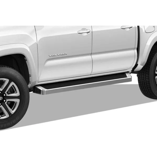 imageAPS Running Boards Nerf Bars Side Steps Step Bars Compatible with Toyota Tacoma 20052023 Double Crew Cab 6ft Bed Black Powder Coated 6 inches Wheel to WheelAluminum Silver