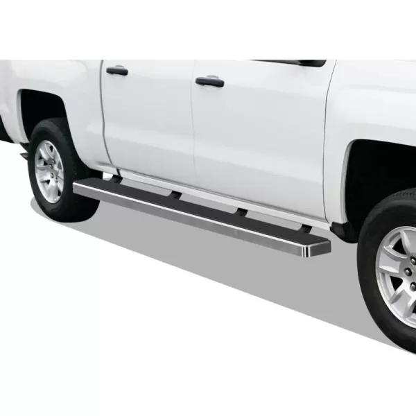 imageAPS Silver 6in Wheel to Wheel Running Boards Side Bars Steps Compatible with Chevy Silverado GMC Sierra 20072018 Double Cab Extended Cab 55ft Short Bed ampamp 2500 2019 Exclude 07 ClassicStainless Steel Polished