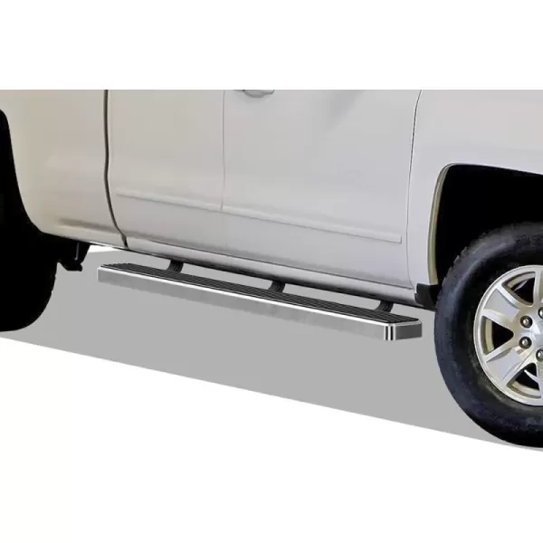 imageAPS Silver 6in Wheel to Wheel Running Boards Side Bars Steps Compatible with Chevy Silverado GMC Sierra 20072018 Double Cab Extended Cab 55ft Short Bed ampamp 2500 2019 Exclude 07 ClassicAluminum Silver