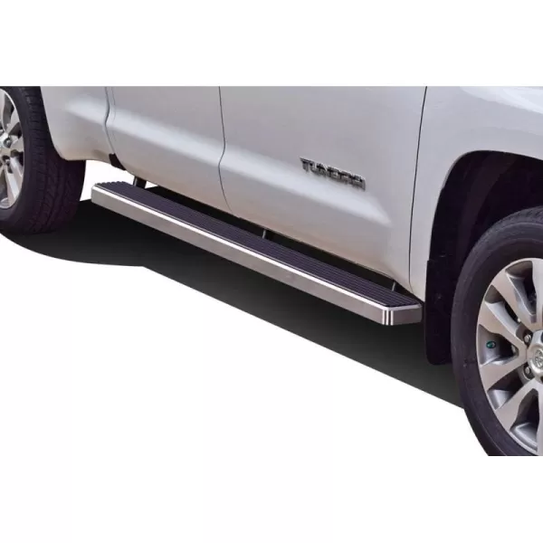 imageAPS Wheel to Wheel Running Boards 5in Compatible with Toyota Tundra 20072021 Double Cab 55ft Bed Stainless Steel Nerf Bars Side Steps Side BarsSilver