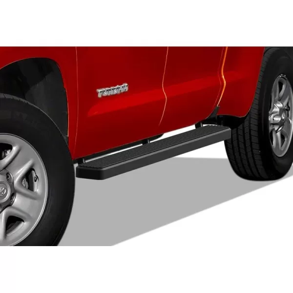 imageAPS Wheel to Wheel Running Boards 5in Compatible with Toyota Tundra 20072021 Double Cab 55ft Bed Stainless Steel Nerf Bars Side Steps Side BarsStainless Steel Black