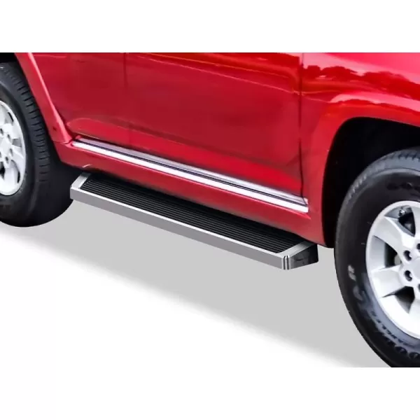 imageAPS iBoard Fifth Generation 5inch Black Stainless Steel Running Boards Side Step for Selected Toyota Tundra Double CabSilver