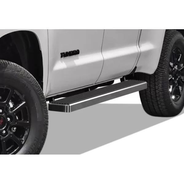 imageAPS iBoard Fifth Generation 5inch Black Stainless Steel Running Boards Side Step for Selected Toyota Tundra Double CabStainless Steel Polished