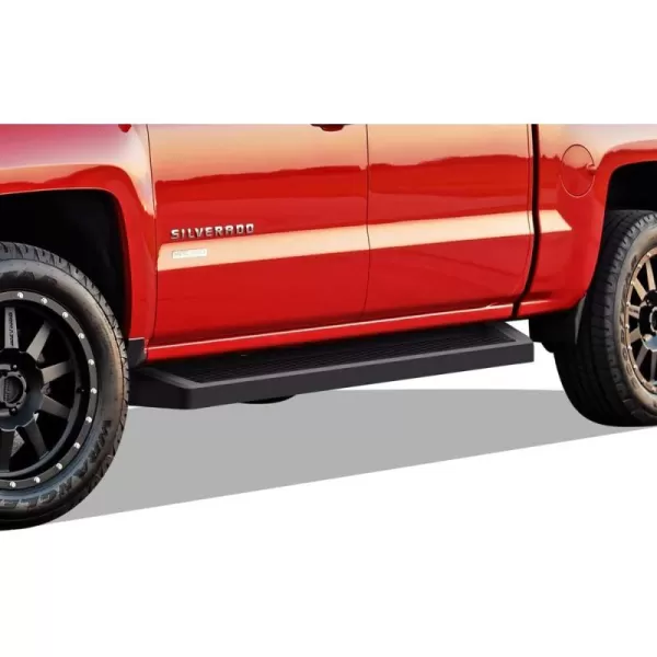 imageAPS iBoard Third Generation Black Aluminum Running Boards Side Step for Selected Chevy Silverado GMC Sierra Crew Cab