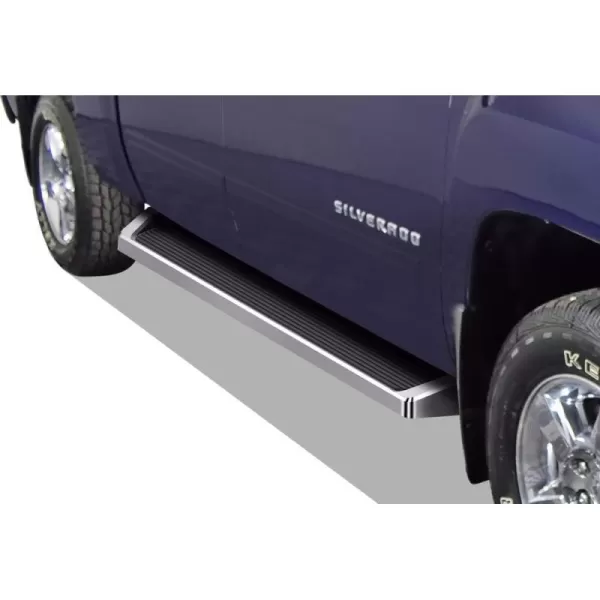 imageiBoard Third Generation Silver Aluminum Running Boards Side Step for Selected Chevy Silverado Sierra Crew Cab