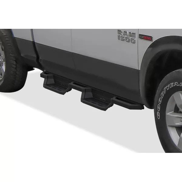 imageAPS Black 6 Inches Tubular Drop Down Style Nerf Bars Running Boards Compatible with Dodge Ram 1500 20092018 Quad CabBlack