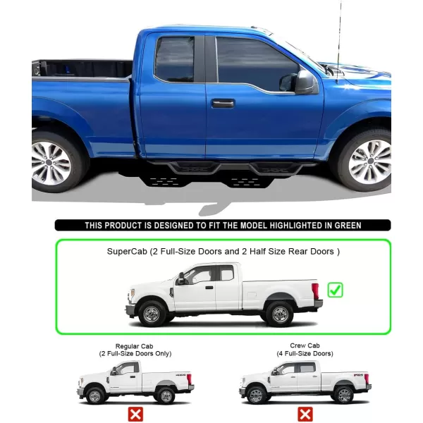 imageAPS Black 6 Inches Tubular Drop Down Style Nerf Bars Running Boards Compatible with Ford F150 20152024 Super Cab ampamp F250 F350 Super Duty 20172024Black