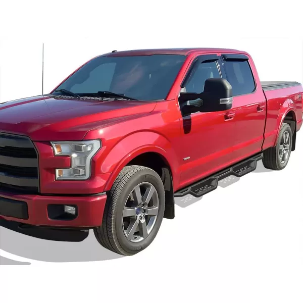 imageAPS Black 6 Inches Tubular Drop Down Style Nerf Bars Running Boards Compatible with Ford F150 20152024 SuperCrew Cab ampamp F150 Lightning 20222024 ampamp F250 F350 Super Duty 20172024 Crew CabBlack