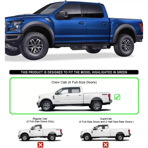 imageAPS Black 6 Inches Tubular Drop Down Style Nerf Bars Running Boards Compatible with Ford F150 20152024 SuperCrew Cab ampamp F150 Lightning 20222024 ampamp F250 F350 Super Duty 20172024 Crew CabBlack